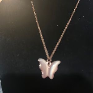 Paparazzi #865 rose gold earrings with pink butterfly charm